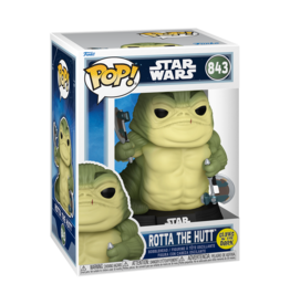 Funko Pop! Star Wars The Mandalorian and Grogu - Rotta The Hutt Glows in the Dark