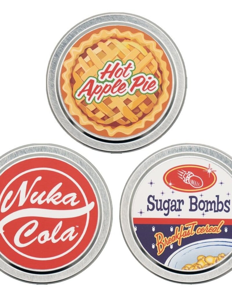 Fallout Vault Dweller’s Scented Candle Set : Hot Apple Pie , Nuka Cola , Sugar Bombs