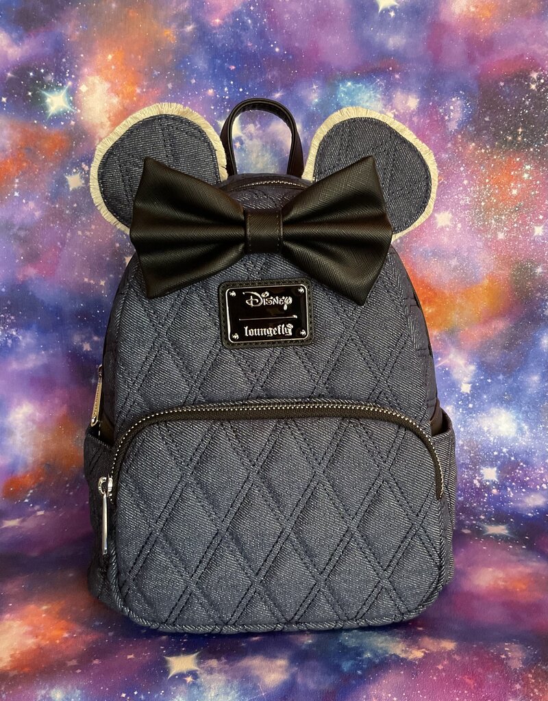 Loungefly Disney - Minnie Mouse Quilted Denim Backpack - Moon Collectibles Exclusive