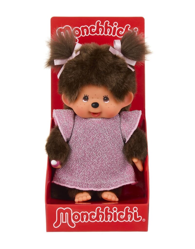 Monchhichi - Girl with Pink Glitter Dress
