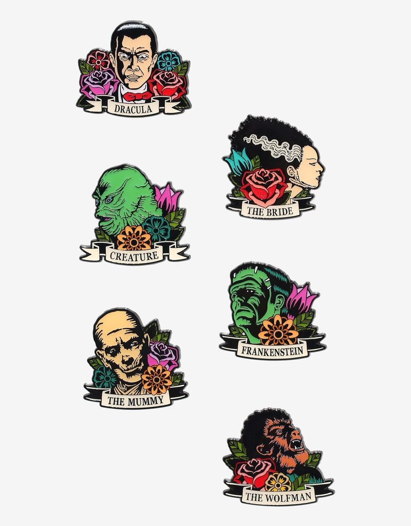 Loungefly Universal Monsters - Floral Tattoos Mystery Pin