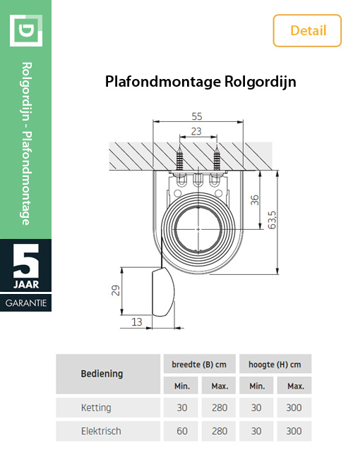 Rolgordijn semi transparant
