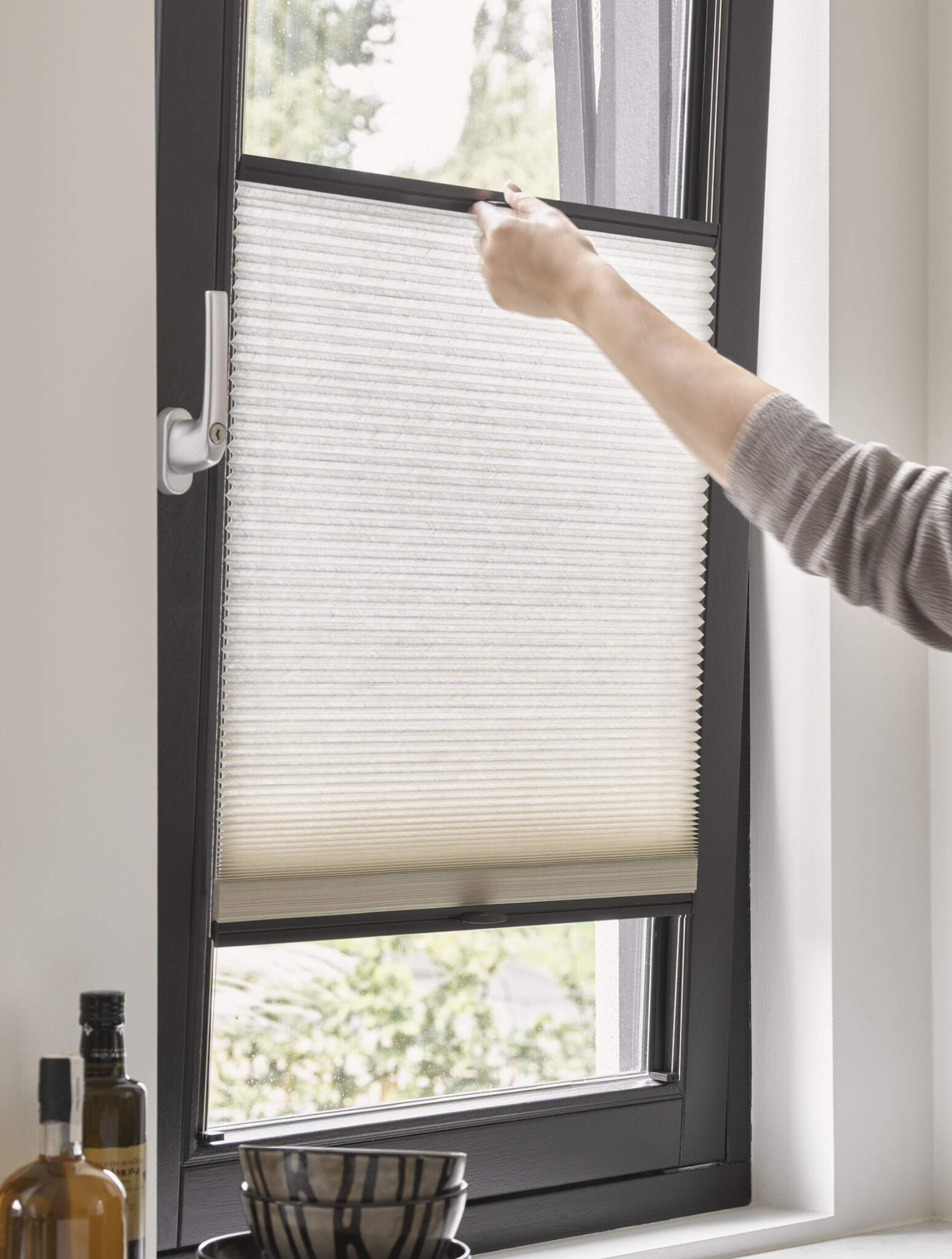 Plissé Vrijhangend  - Semi Transparant Doek