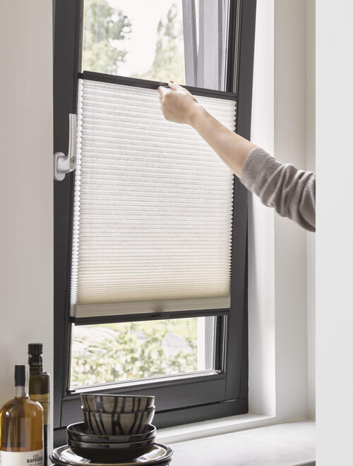 Plissé DUETTE® gordijnen Vrijhangend  - Semi Transparant Doek