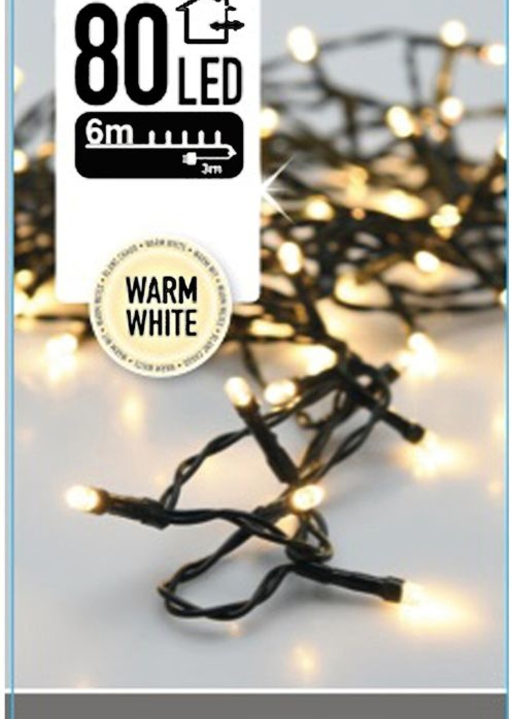 Kerstverlichting 80 LED's - 6 meter - warm wit