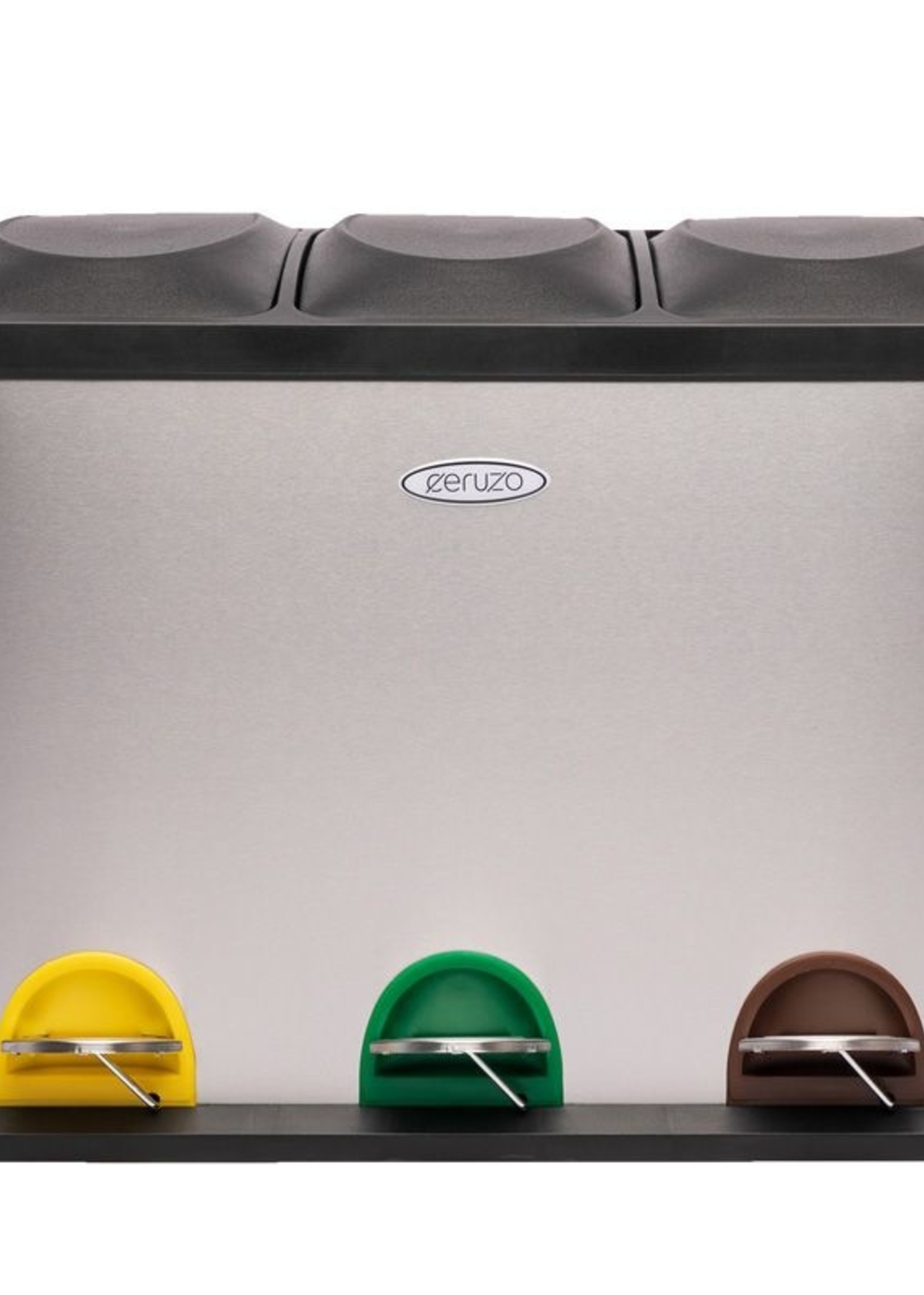 Ceruzo Prullenbak afvalscheiding met 3 vakken - 3x15L - RVS