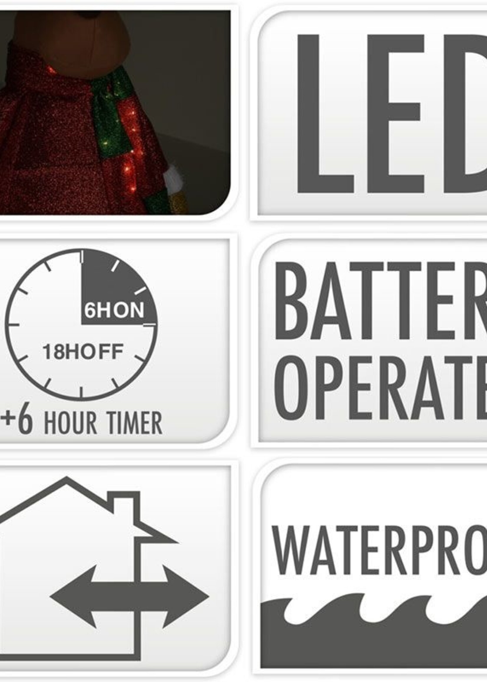 Happy Rendier XXL - 120cm - met LED lampjes - met timer - geschikt voor buiten