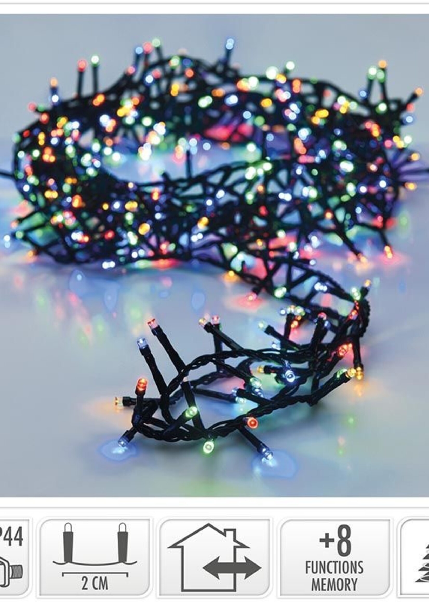 Micro Cluster - 1800 LED's - 36 meter - multicolor - 8 functies + geheugen