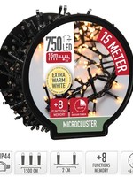 DecorativeLighting Micro Cluster met Haspel - 750 LED - 15 meter - met timer - extra warm wit