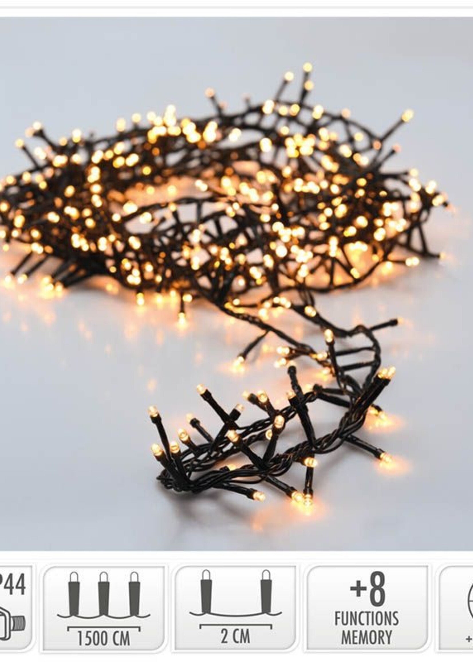 DecorativeLighting Micro Cluster met Haspel - 750 LED - 15 meter - met timer - extra warm wit