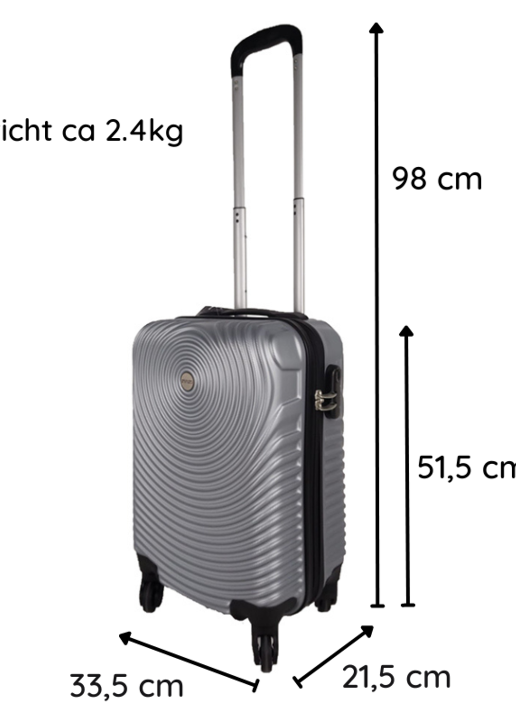 Ceruzo Handbagage Koffer - 51.5 cm - Grijs