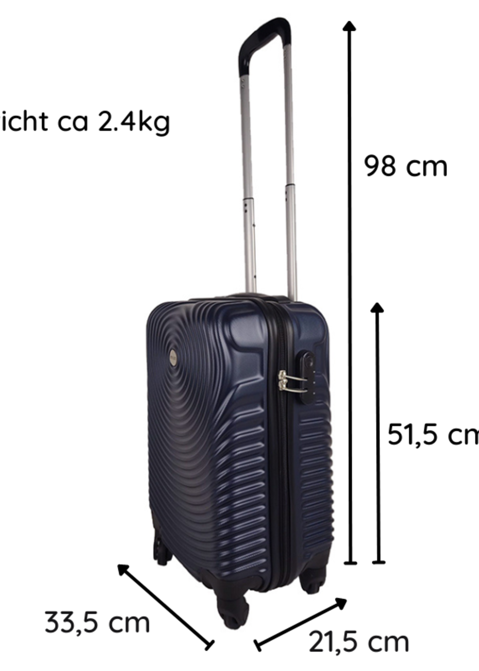 Ceruzo Handbagage Koffer - 51.5 cm - Blauw