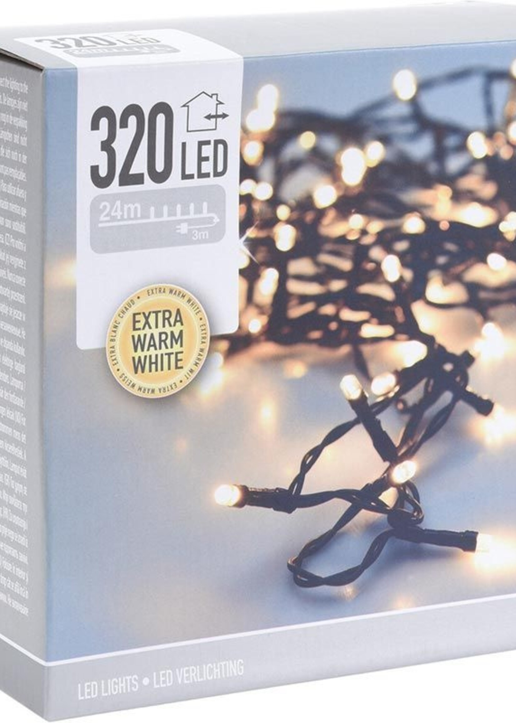 Kerstverlichting 320 led- 24m - extra warm wit - Timer - Lichtfuncties - Geheugen - Buiten