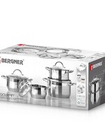 Bergner RVS Pannenset Gourmet - 4 Kookpannen met Deksels - Inductie