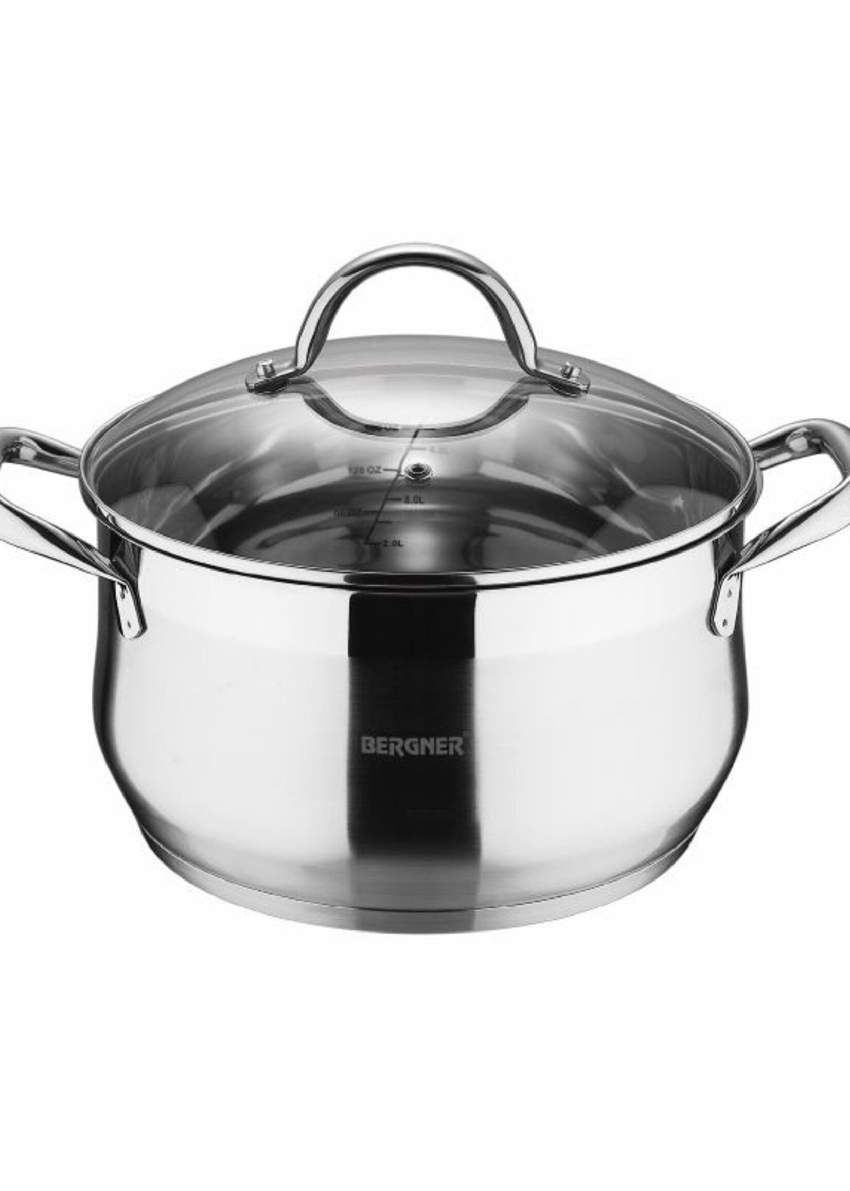 Bergner RVS Pannenset Gourmet - 4 Kookpannen met Deksels - Inductie