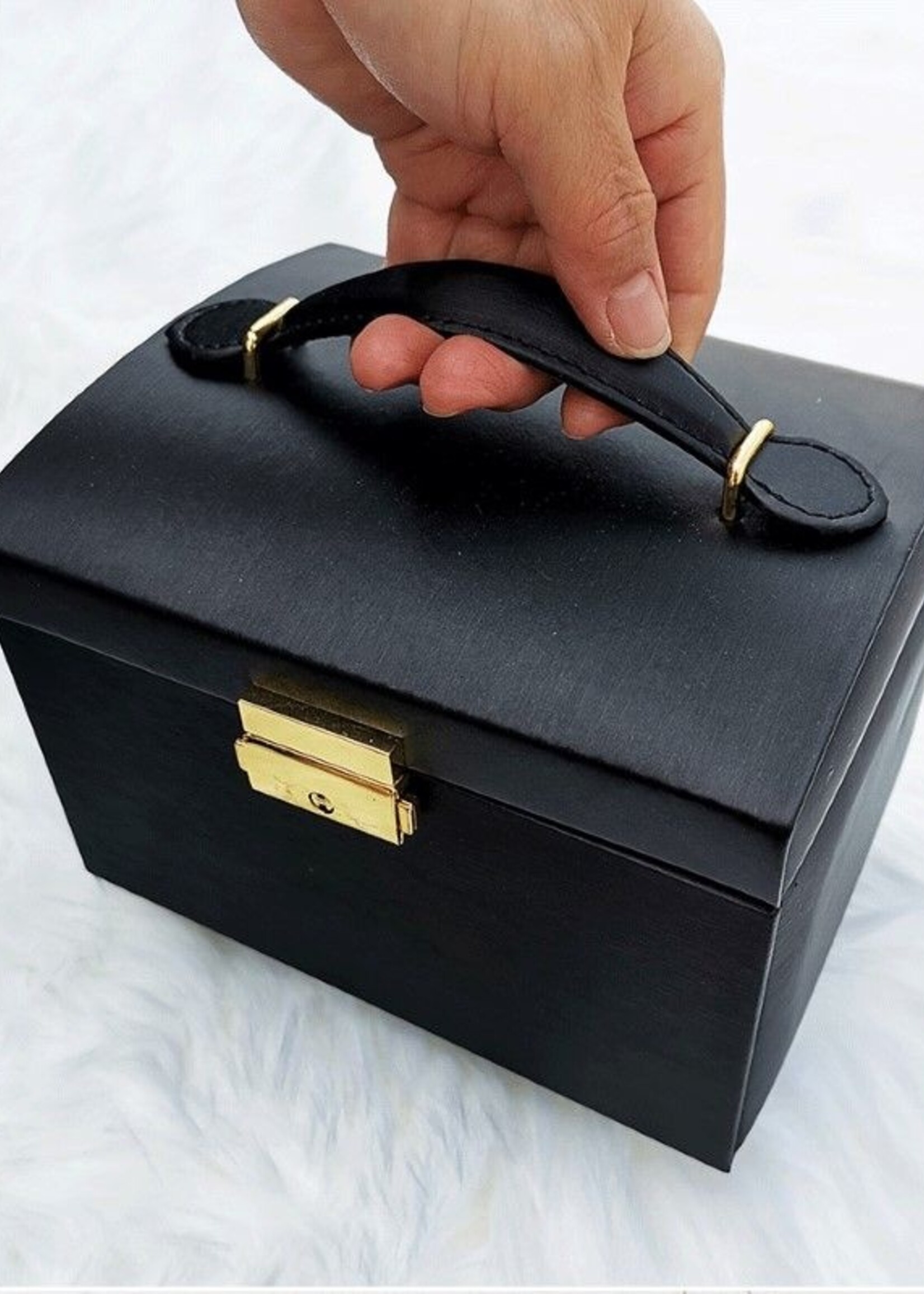 Ceruzo Sieradendoos met Spiegel - Juwelenkistje - zwart