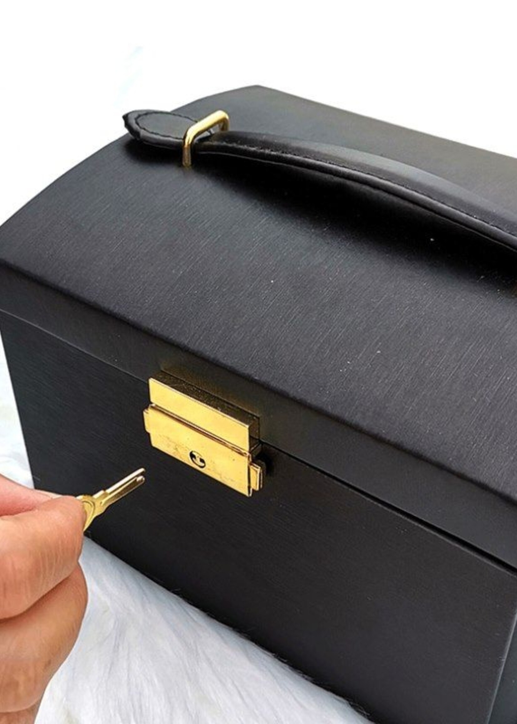 Ceruzo Sieradendoos met Spiegel - Juwelenkistje - zwart