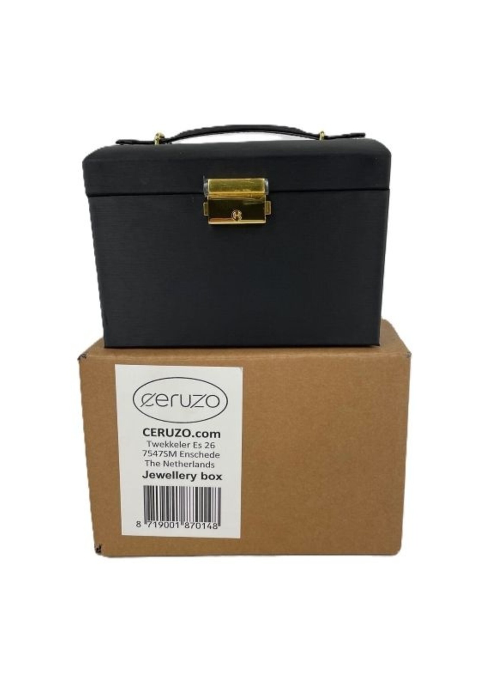 Ceruzo Sieradendoos met Spiegel - Juwelenkistje - zwart