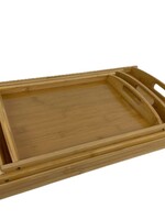 Ceruzo Dienbladen - set van 3 Serveerbladen - Bamboe