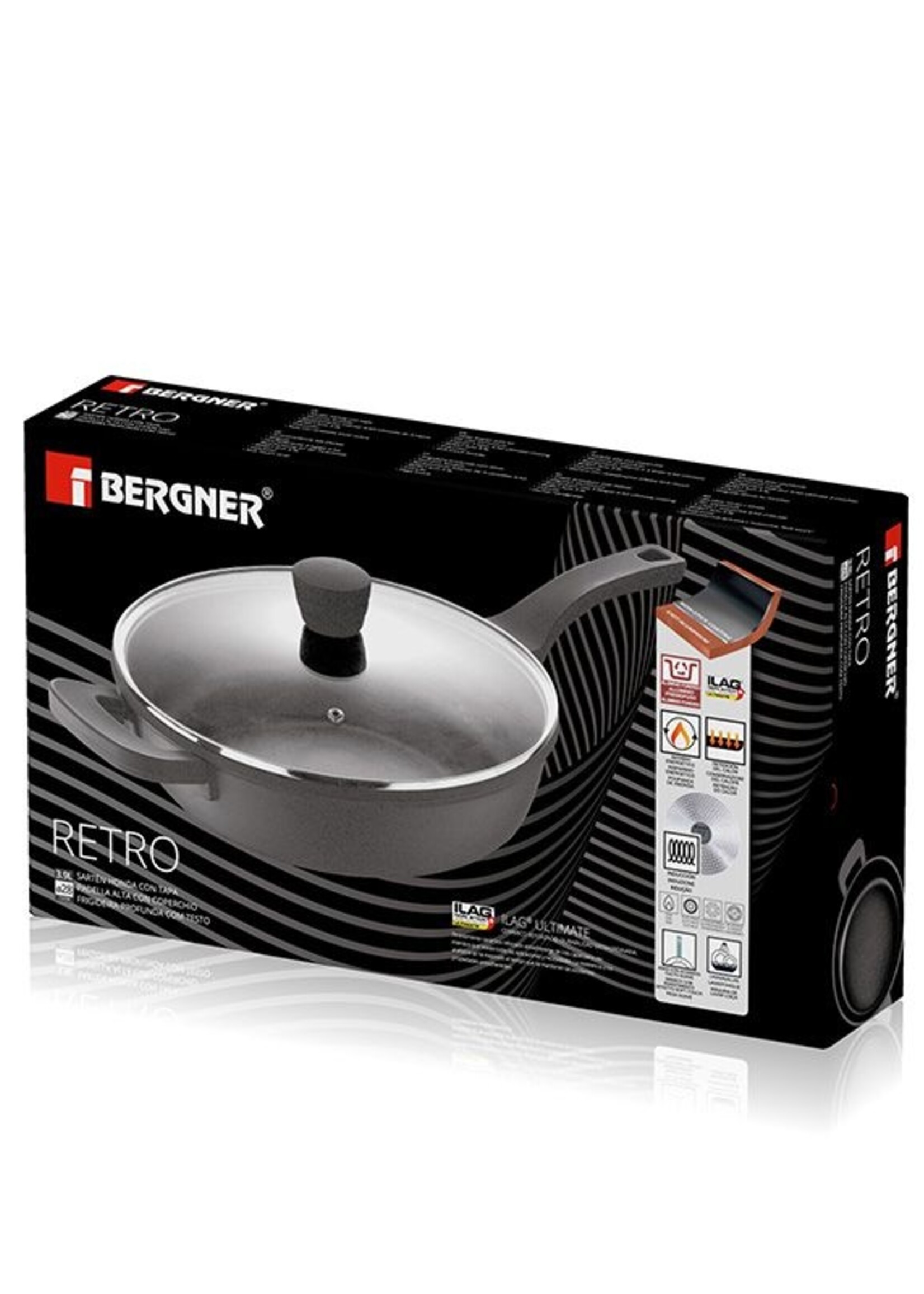 Bergner diepe Koekenpan Retro - Inductie - D28 x H7.5 cm - 3.9 Liter