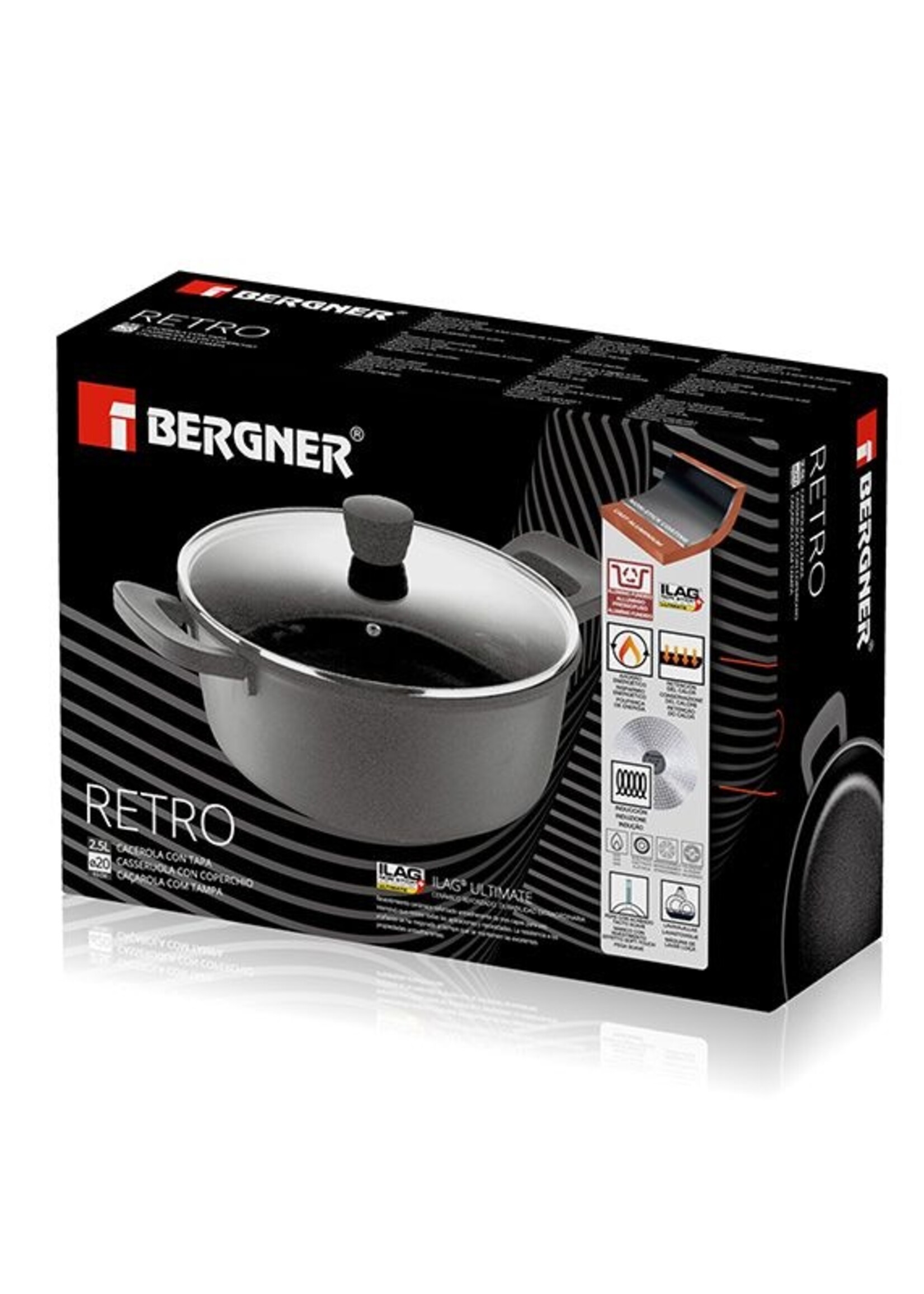Bergner Kookpan Retro - Inductie - D20 x H9.5 cm - 2.5 Liter