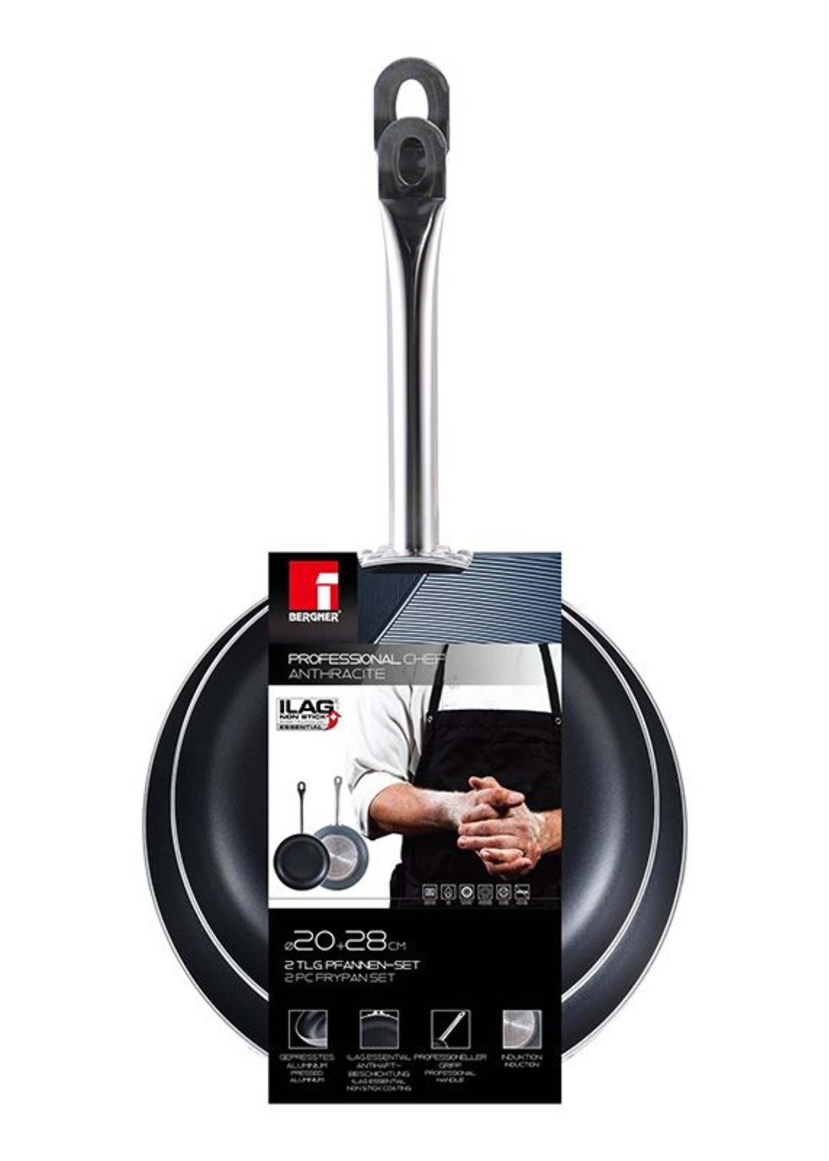 Bergner Professional Chef Koekenpannenset - voor Inductie - 20+28cm