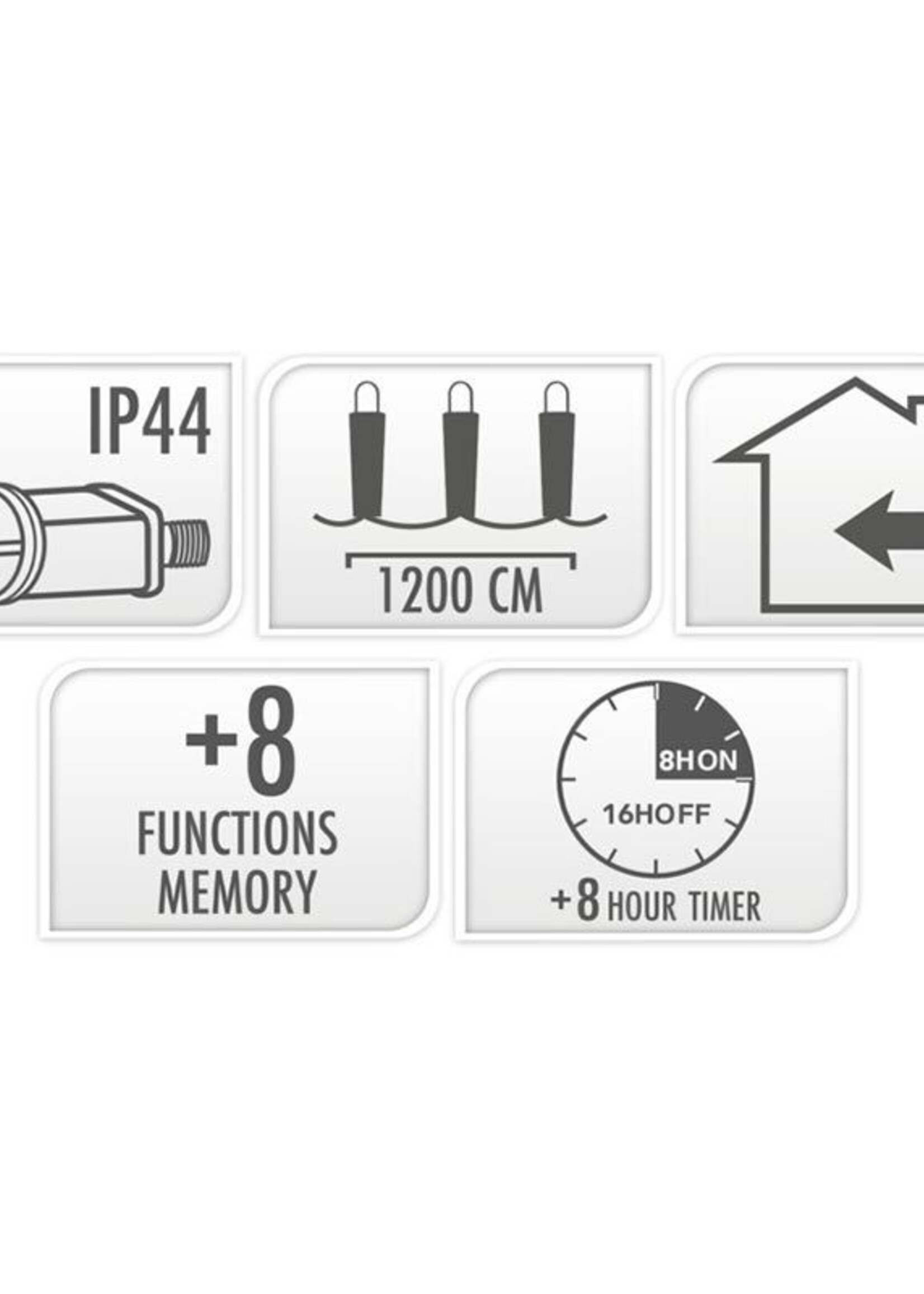 Maxi Cluster Kerstverlichting - 800 led - 12m - multicolor - Timer - Lichtfuncties - Geheugen - Buiten