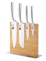 Bergner Messenset met Magneetblok - 5 delig - RVS en bamboe