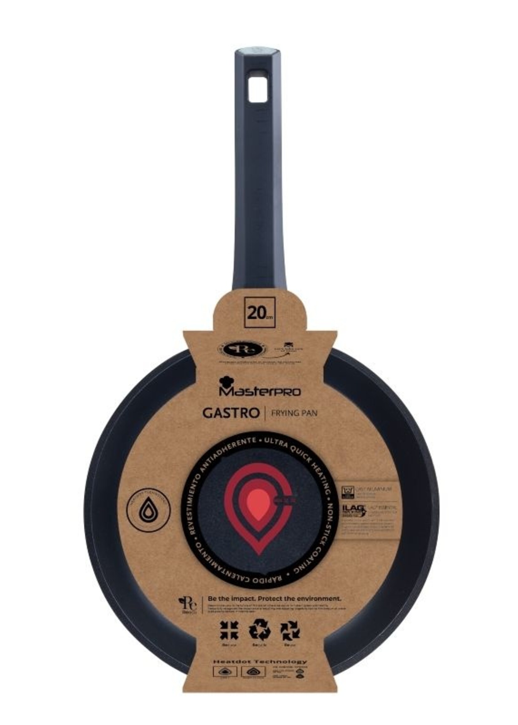 Bergner Masterpro Gastro Koekenpan - Ø 20 cm - Inductie - Heatdot Technology Indicator - duurzaam