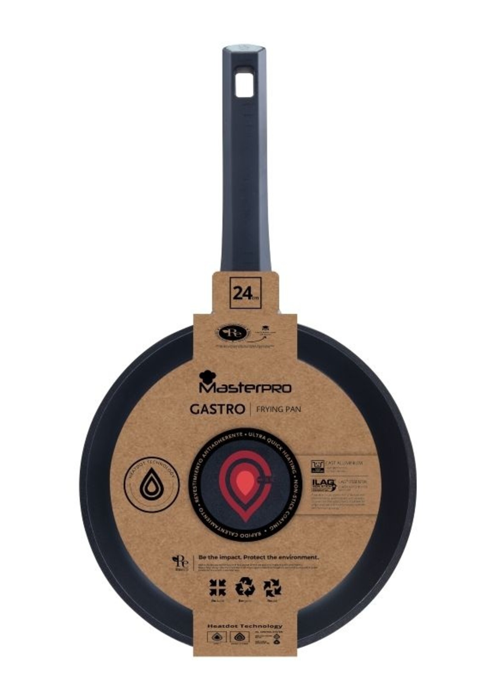 Bergner Masterpro Gastro Koekenpan - Ø 24 cm - Inductie - Heatdot Technology Indicator - duurzaam