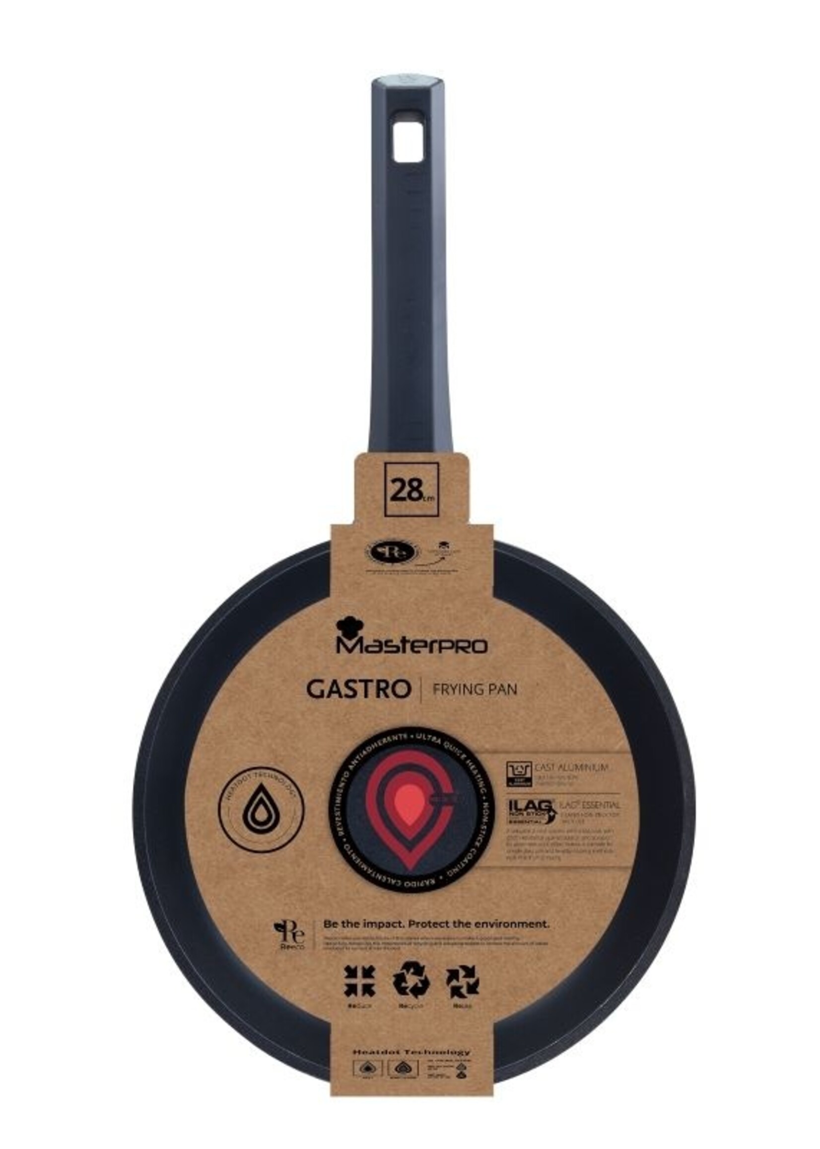 Bergner Masterpro Gastro Koekenpan - Ø 28 cm - Inductie - Heatdot Technology Indicator - duurzaam