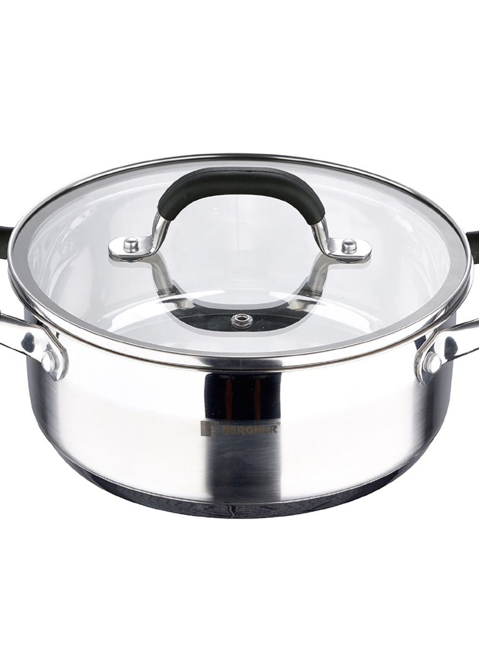 Bergner Midnight RVS Kookpan met  Deksel - Inductie - 20cm - 2.3L