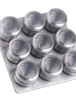 Ceruzo Kruidenrek Magnetisch - 9 RVS Kruidenpotjes