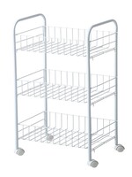 Ceruzo Keukentrolley - 3 Draadmanden - op Wieltjes - Wit