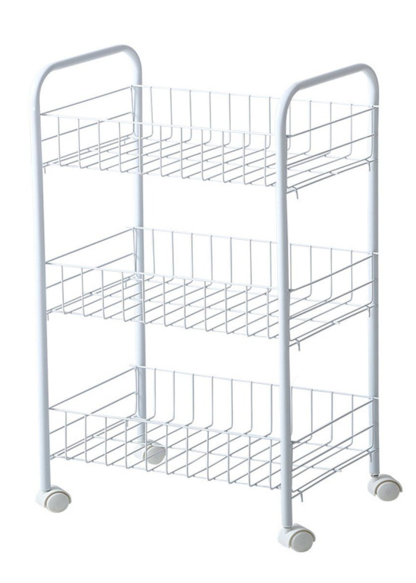 Ceruzo Keukentrolley - 3 Draadmanden - op Wieltjes - Wit