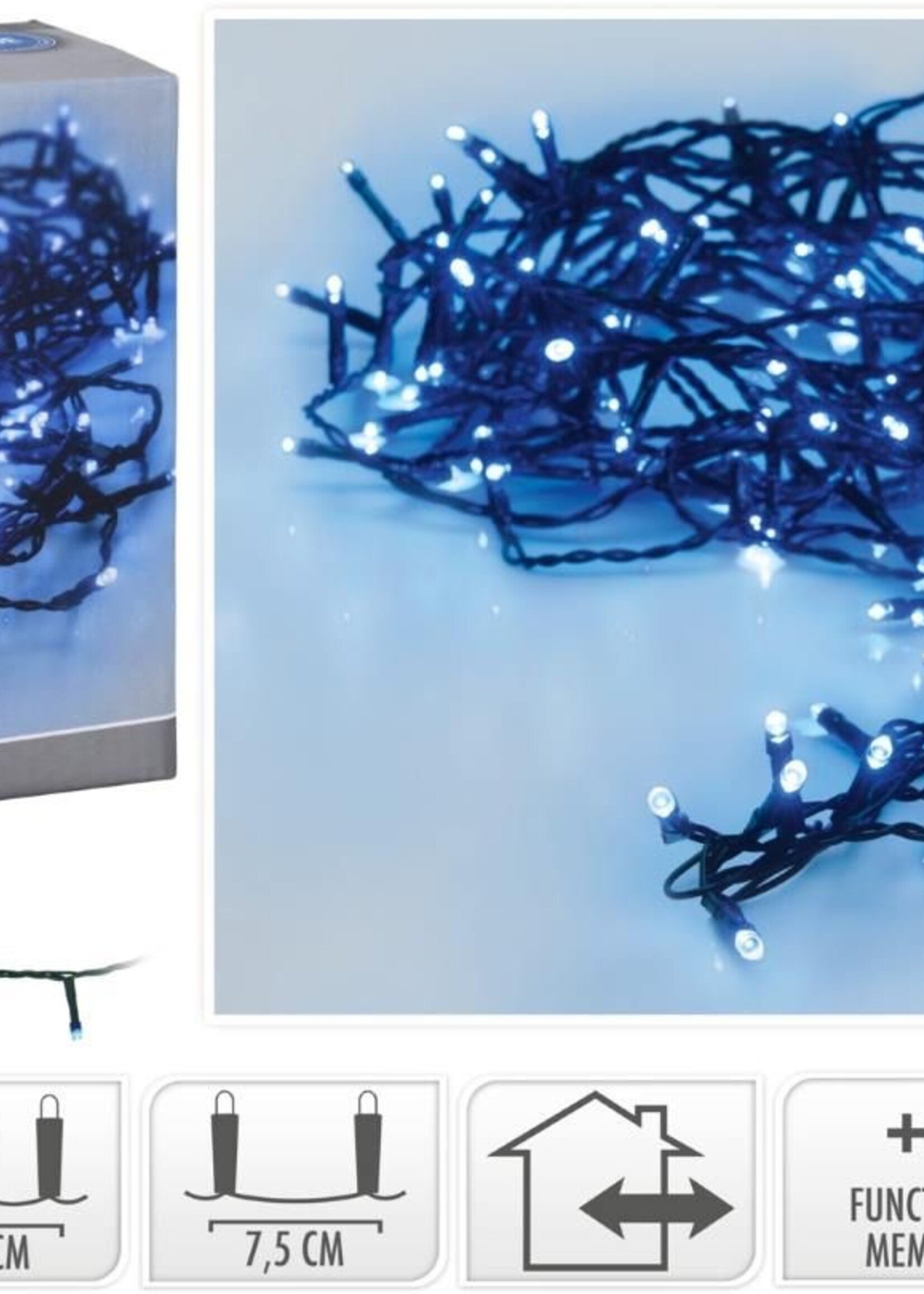 Kerstverlichting 40 led - 3m - blauw - Timer - Lichtfuncties - Geheugen - Buiten