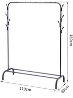 Garderoberek - 110x40x150 cm - Metaal - Zwart