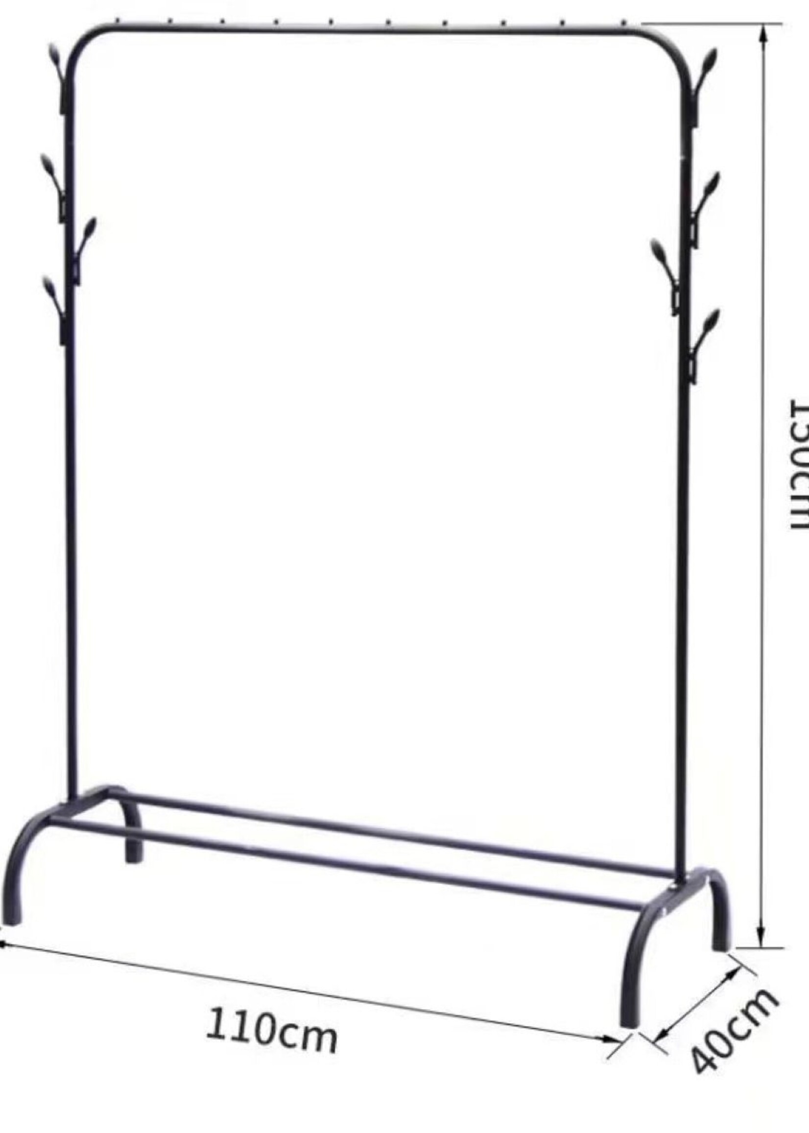 Garderoberek - 110x40x150 cm - Metaal - Zwart