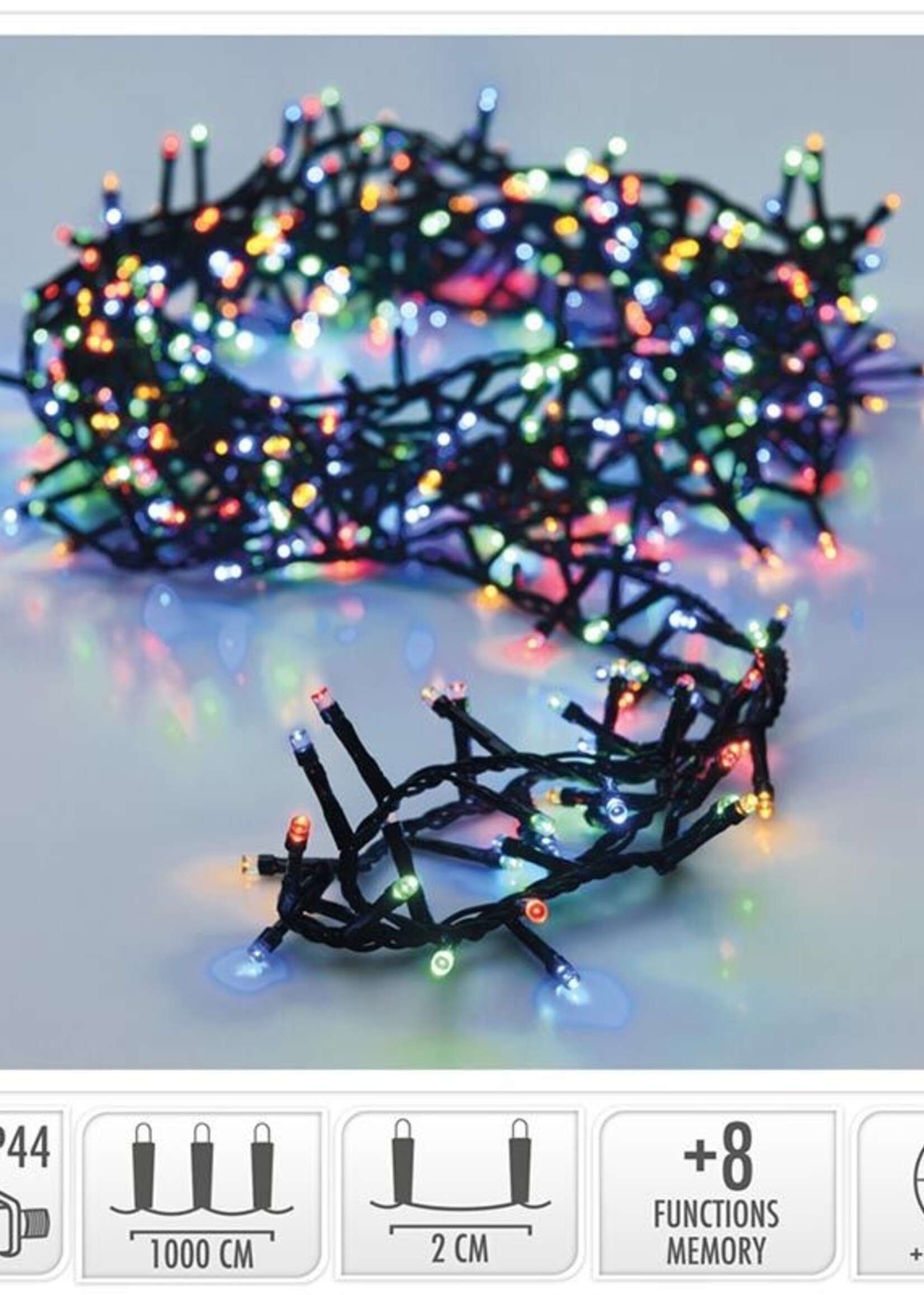 Micro Cluster met Haspel - 500 LED - 10 meter - met timer - multicolor