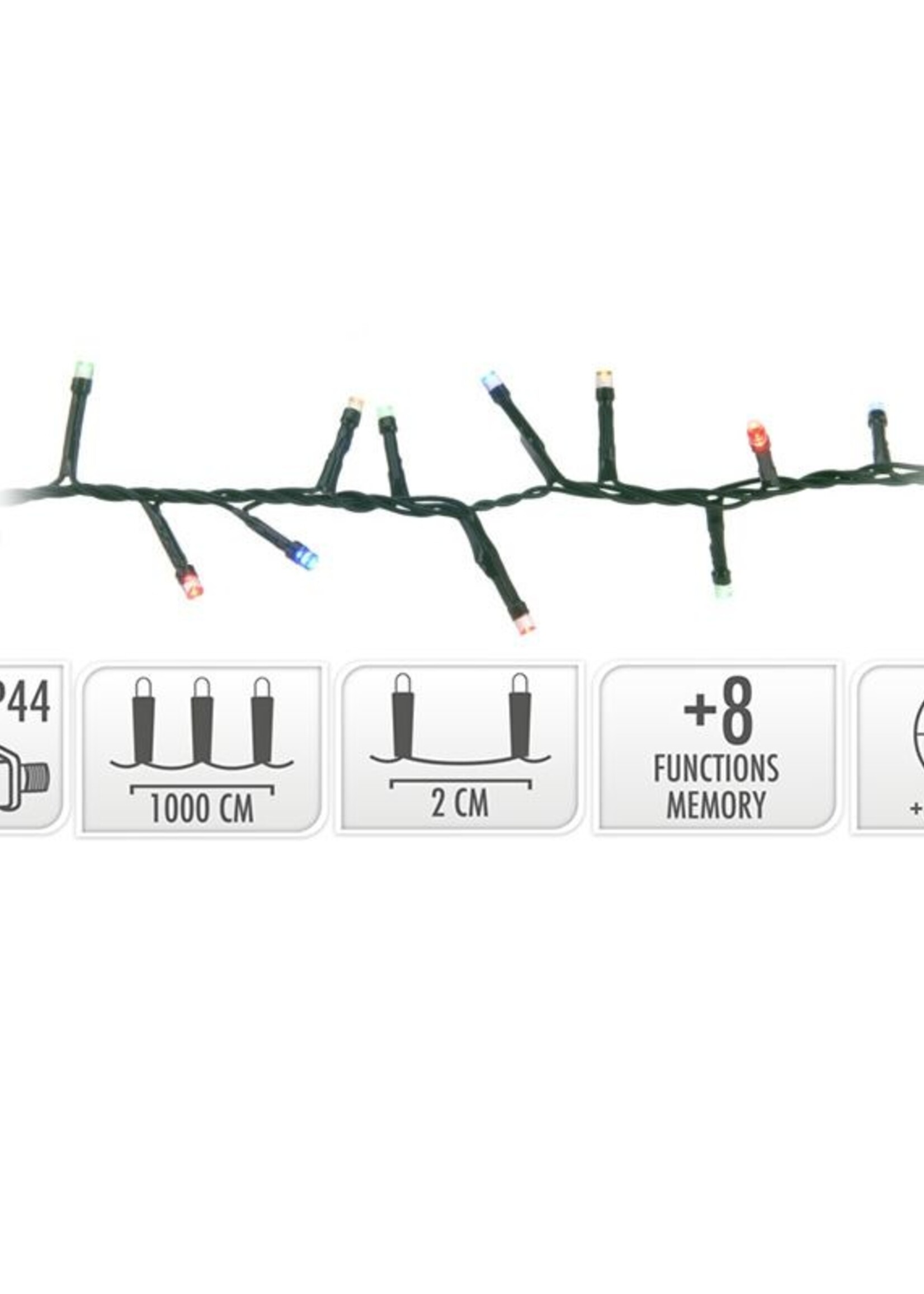 Micro Cluster met Haspel - 500 LED - 10 meter - met timer - multicolor