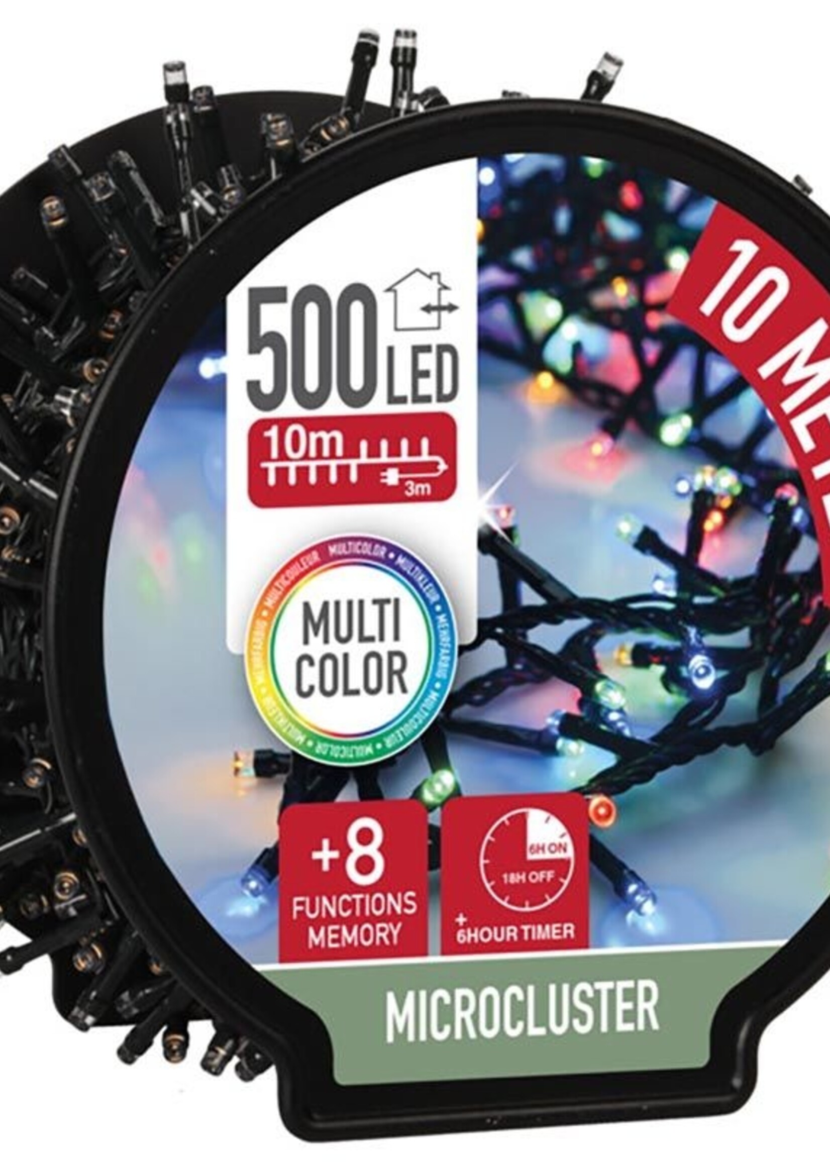 Micro Cluster met Haspel - 500 LED - 10 meter - met timer - multicolor