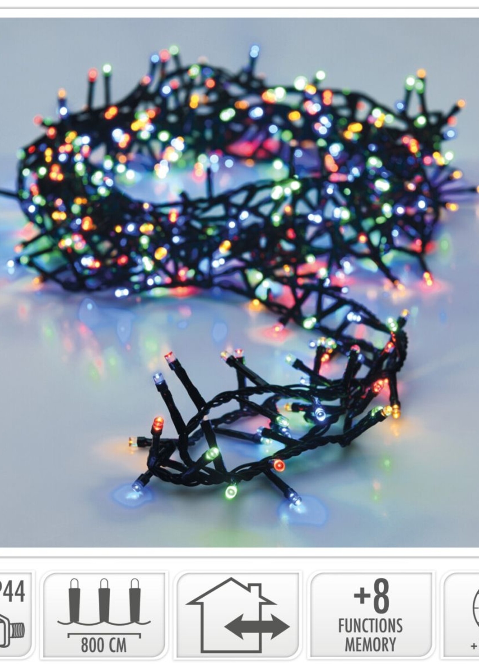 Microcluster - 400 led - 8m - multicolor - Timer - Lichtfuncties - Geheugen - Buiten