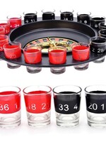 Drankspel Roulette met 16 shotglaasjes