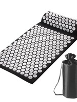 Ceruzo Acupressuur Mat met Kussen - Spijkermat - Zwart/Wit