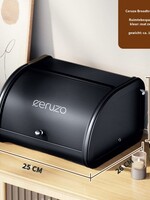 Ceruzo Broodtrommel - met Schuifdeksel - 25cm - mat zwart