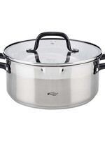 San Ignacio RVS kookpan met glazen deksel, Ø24x10.5cm, 4 liter - serie Vita