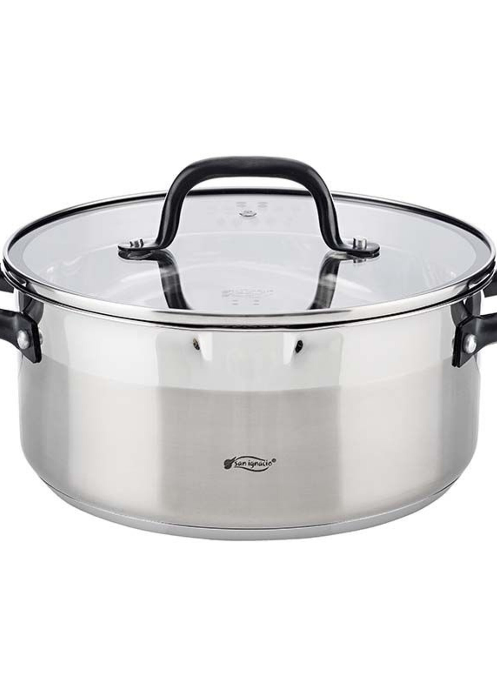 San Ignacio RVS kookpan met glazen deksel, Ø24x10.5cm, 4 liter - serie Vita