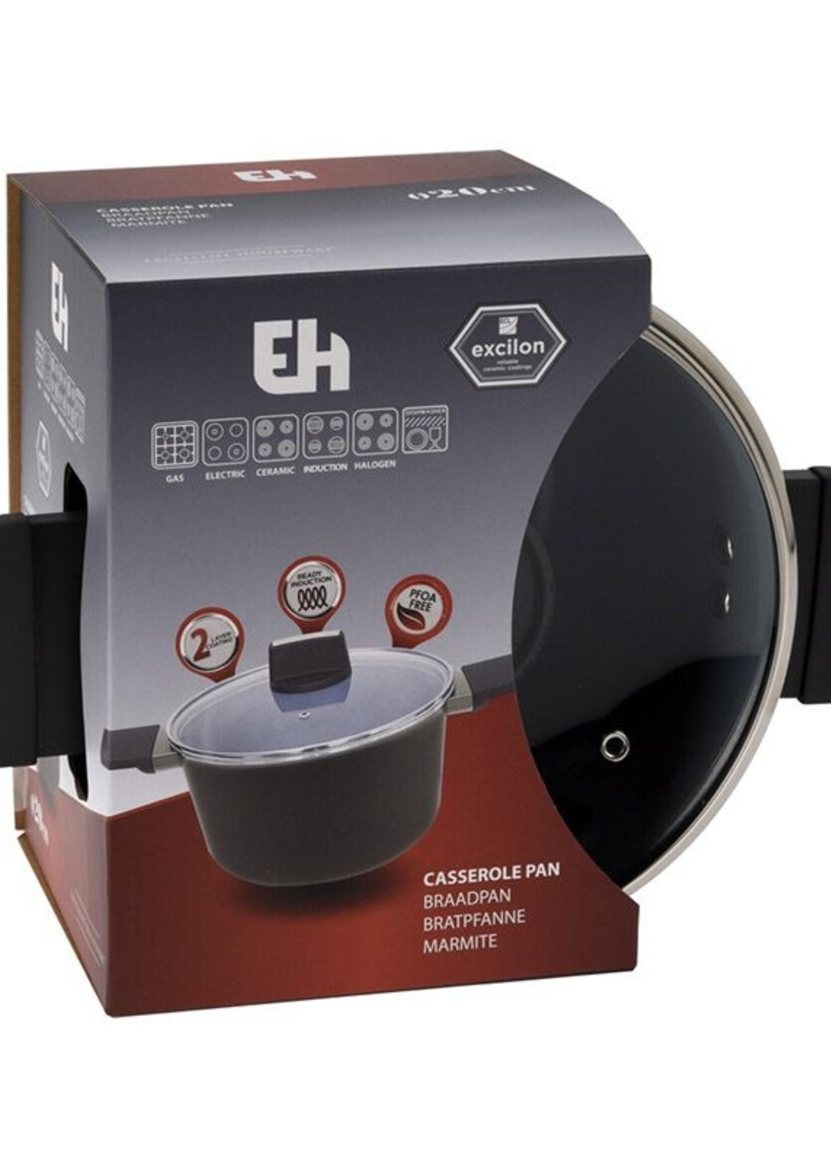 Excellent Houseware Braadpan met deksel - Ø20cm - aluminium