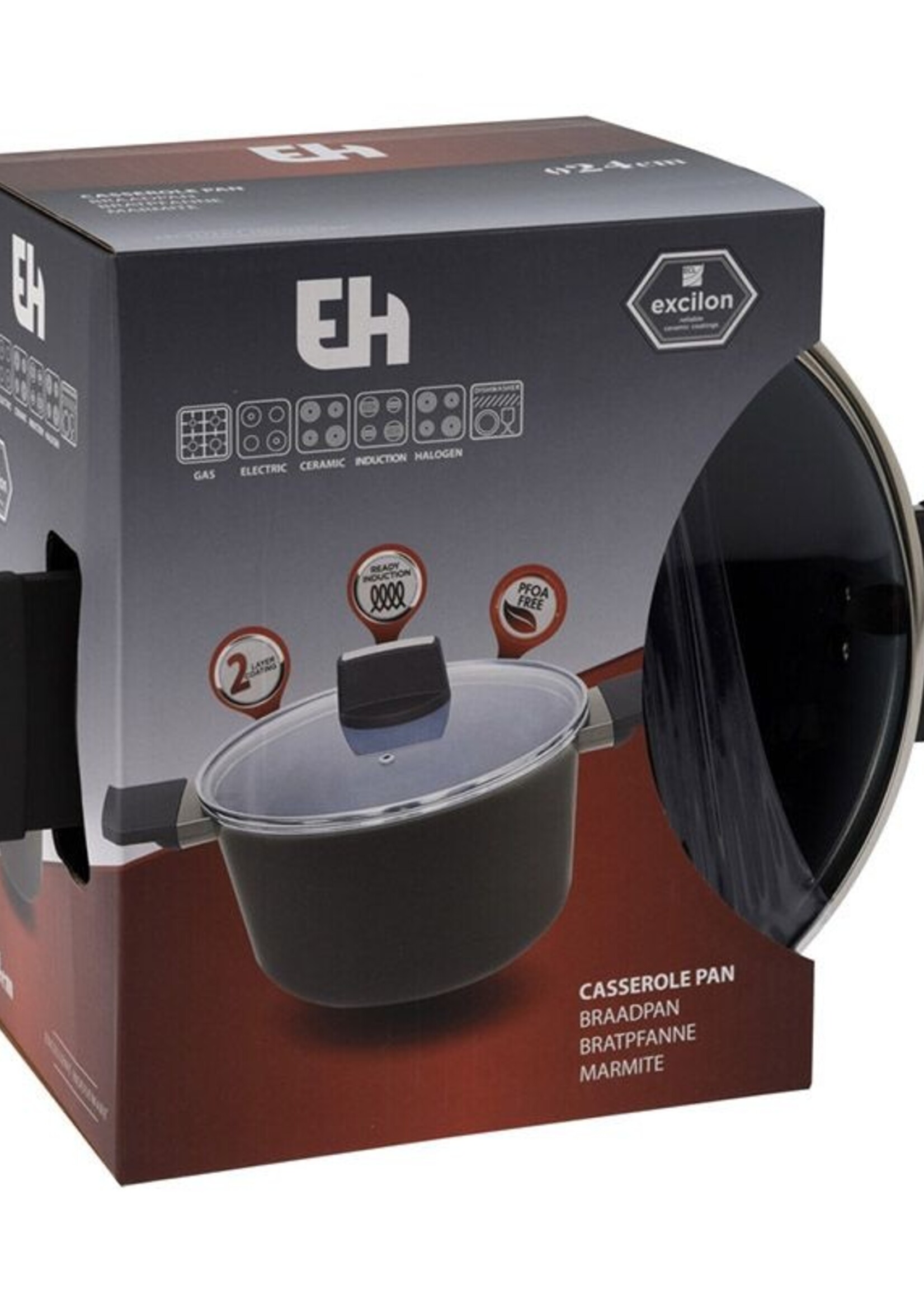 Excellent Houseware Braadpan met deksel - Ø24cm - aluminium