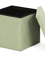 Ceruzo Poef - Groen - 38x38x38 cm - Opvouwbaar - Hocker met Opbergruimte